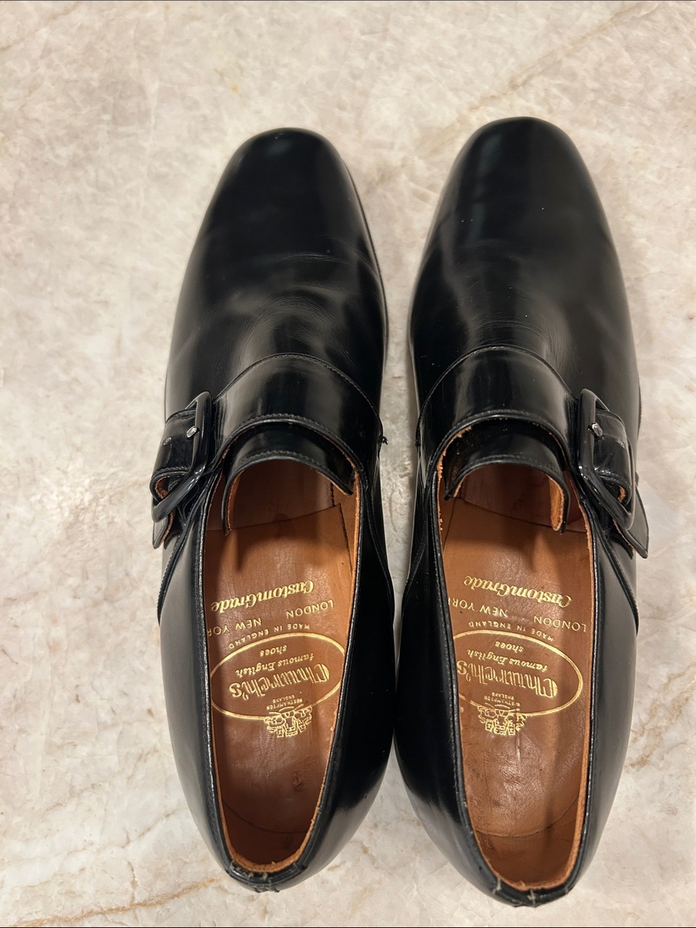 Vintage Church’s Custom Grade Black Leather Monk Strap Shoes – Made in England